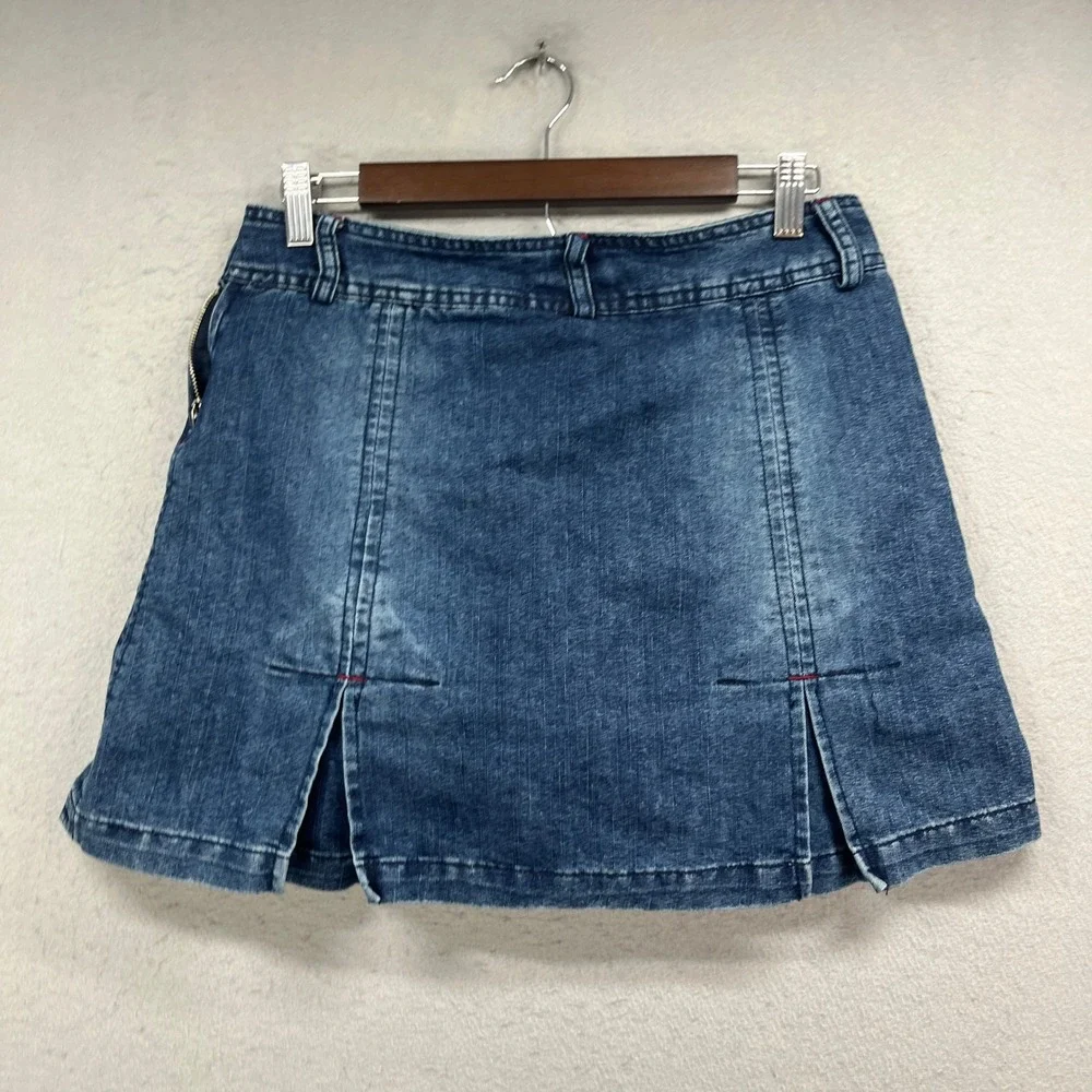Carolina Blues Denim Skort Womens 8* Blue Medium Wash Jean Skirt Mini Y2K Casual